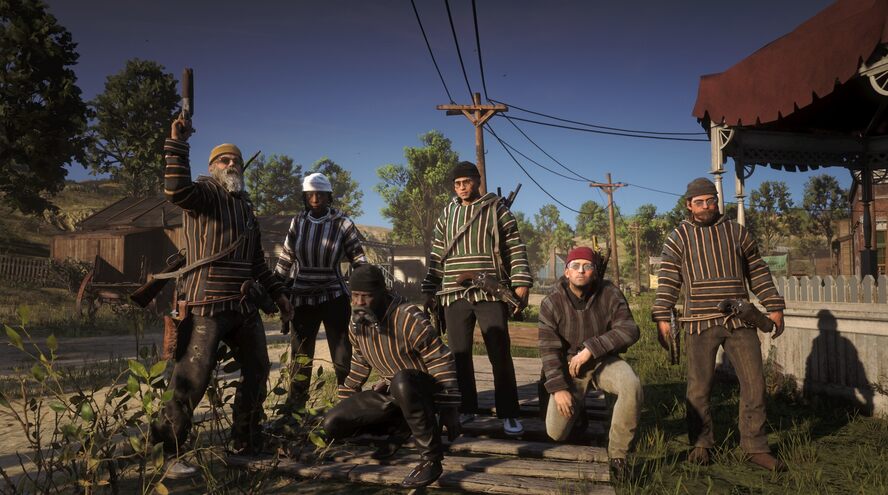 Some of the Crew hanging out in Red Dead Online